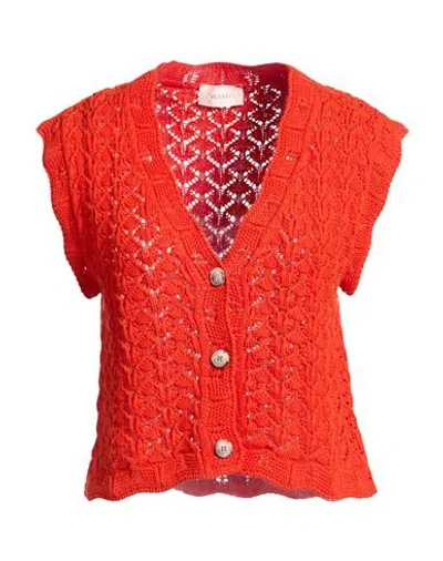 Vicolo Woman Cardigan Orange Size Onesize Cotton