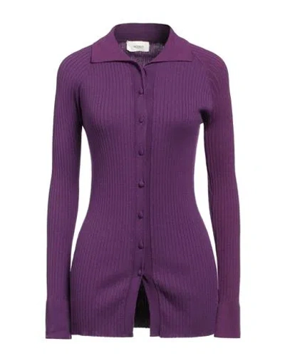 Vicolo Woman Cardigan Purple Size Onesize Viscose, Polyester