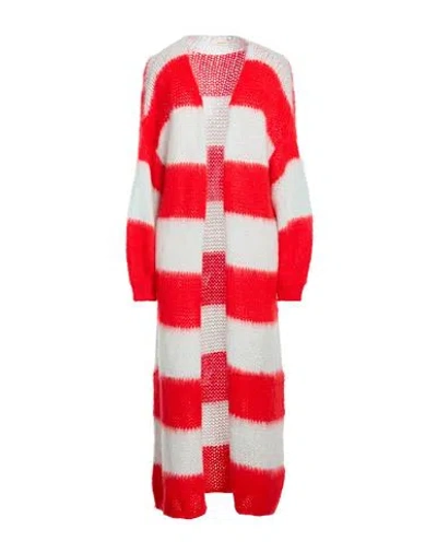Vicolo Woman Cardigan Red Size Onesize Acrylic, Mohair Wool, Polyamide