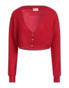 Vicolo Woman Cardigan Red Size Onesize Acrylic, Polyamide, Mohair Wool In Red