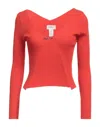 Vicolo Wrap Cardigans In Tomato Red