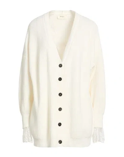 Vicolo Woman Cardigan White Size Onesize Viscose, Polyamide, Wool, Cashmere In Neutral