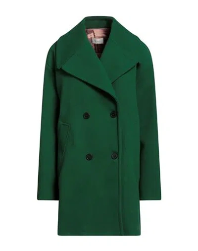 Vicolo Woman Coat Dark Green Size L Polyester