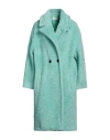 Vicolo Woman Coat Light Green Size Xs Acrylic, Polyester, Wool In Green