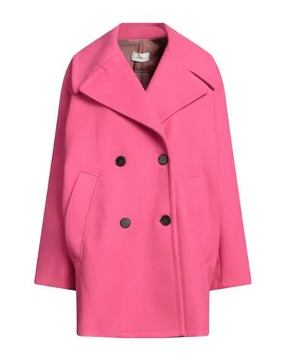 Vicolo Woman Coat Magenta Size M Polyester