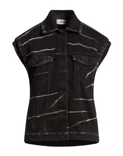 Vicolo Woman Denim Outerwear Black Size M Cotton