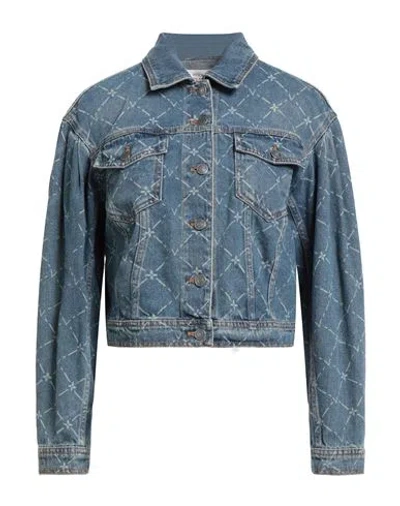 Vicolo Woman Denim Outerwear Blue Size L Cotton