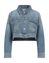 Vicolo Woman Denim Outerwear Blue Size L Cotton In Blue
