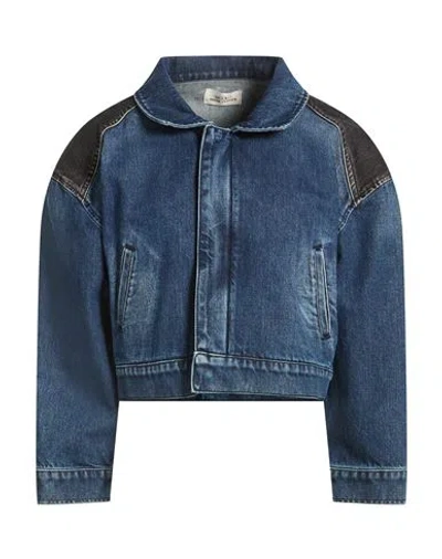 Vicolo Woman Denim Outerwear Blue Size M Cotton