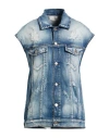 Vicolo Woman Denim Outerwear Blue Size Onesize Cotton, Elastane In Blue