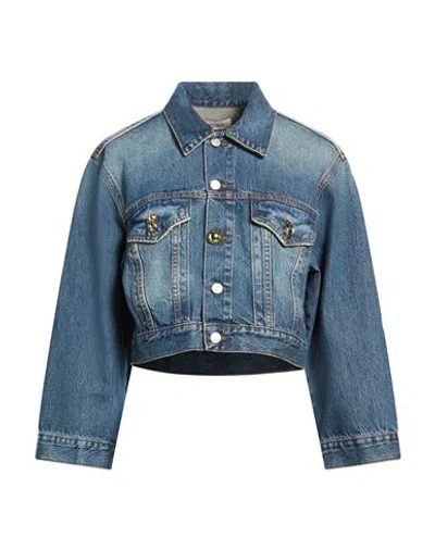 Vicolo Woman Denim Outerwear Blue Size S Cotton