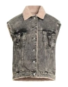 Vicolo Woman Denim Outerwear Sand Size M Cotton In Gray