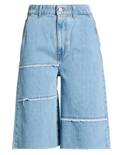Vicolo Woman Denim Shorts Blue Size S Cotton