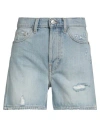 Vicolo Woman Denim Shorts Blue Size Xs Cotton