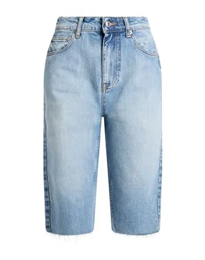 Vicolo Woman Denim Shorts Blue Size Xs Cotton, Lyocell, Organic Cotton, Lycra