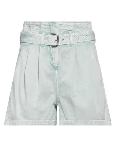 Vicolo Woman Denim Shorts Light Green Size S Cotton In Blue