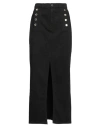 Vicolo Woman Denim Skirt Black Size M Cotton, Elastane In Black