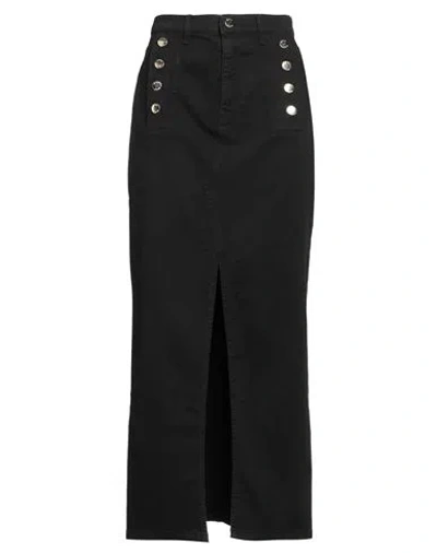 Vicolo Woman Denim Skirt Black Size M Cotton, Elastane