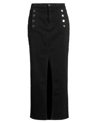 Vicolo Woman Denim Skirt Black Size M Cotton, Elastane