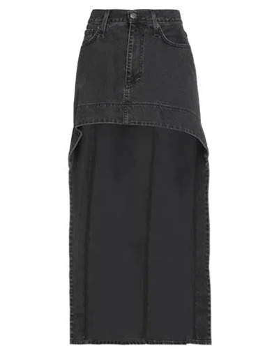 Vicolo Woman Denim Skirt Black Size S Cotton