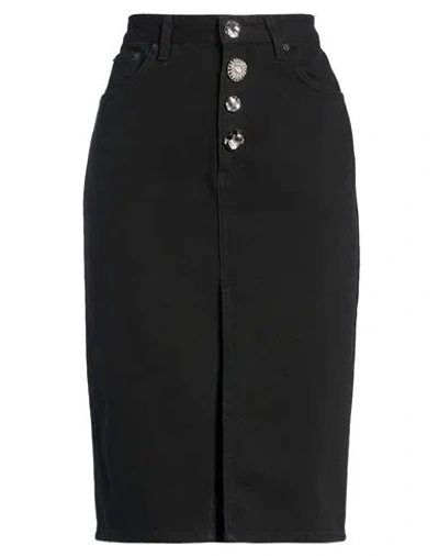 Vicolo Woman Denim Skirt Black Size S Cotton