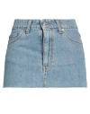 Vicolo Woman Denim Skirt Blue Size L Cotton In Blue