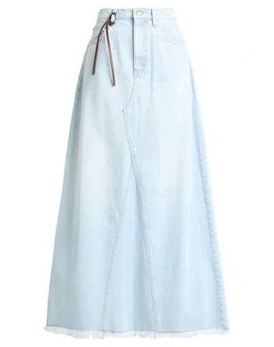 Vicolo Woman Denim Skirt Blue Size L Pre-consumer Recycled Cotton, Post-consumer Recycled Cotton, El