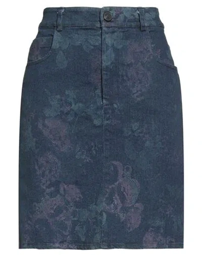 Vicolo Woman Denim Skirt Blue Size M Cotton