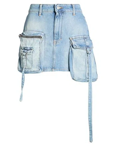 Vicolo Woman Denim Skirt Blue Size M Cotton