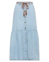 Vicolo Woman Denim Skirt Blue Size S Cotton In Blue