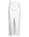 Vicolo Woman Denim Skirt White Size S Cotton, Elastane
