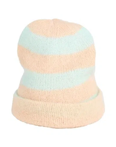 Vicolo Woman Hat Apricot Size Onesize Acrylic, Mohair Wool, Polyamide In Orange