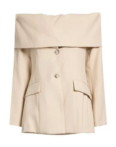 Vicolo Woman Jacket Beige Size M Viscose, Polyester In Neutral