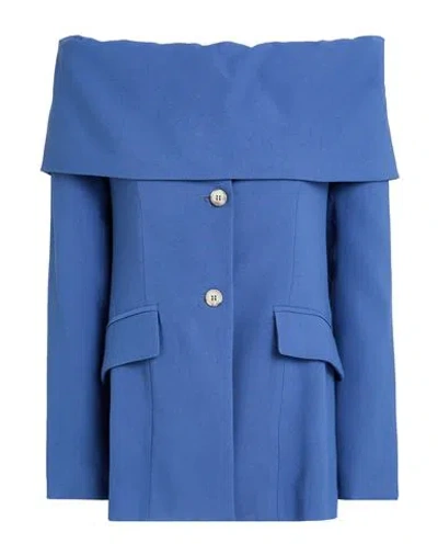 Vicolo Woman Jacket Slate Blue Size L Viscose, Polyester