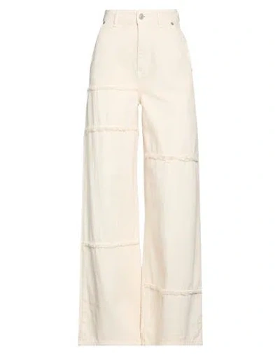 Vicolo Woman Jeans Beige Size Xs Cotton In Neutral