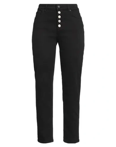 Vicolo Woman Jeans Black Size L Cotton, Elastane