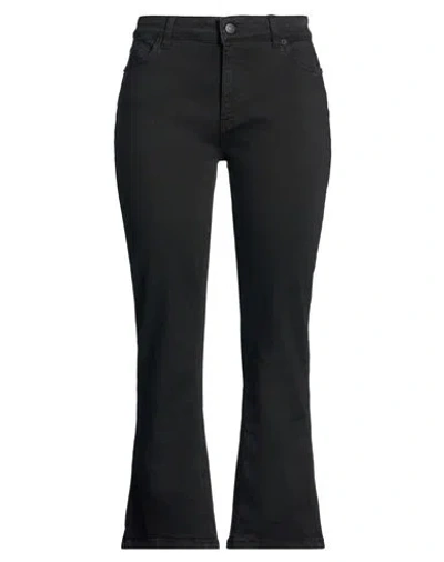 Vicolo Woman Jeans Black Size L Cotton, Elastomultiester, Elastane