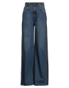 Vicolo Woman Jeans Blue Size L Cotton In Blue