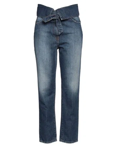 Vicolo Woman Jeans Blue Size M Organic Cotton