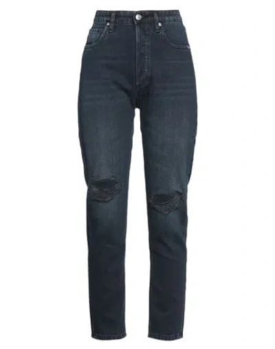 Vicolo Woman Denim Pants Blue Size L Cotton