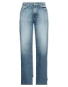 Vicolo Woman Denim Pants Blue Size L Cotton In Blue