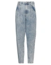 Vicolo Woman Denim Pants Blue Size M Cotton In Blue