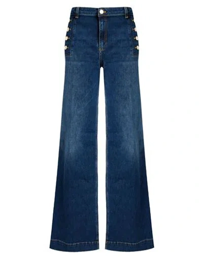 Vicolo Woman Jeans Blue Size S Cotton, Elastane In Multi