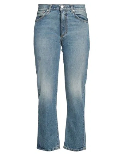 Vicolo Woman Denim Pants Blue Size Xs Cotton