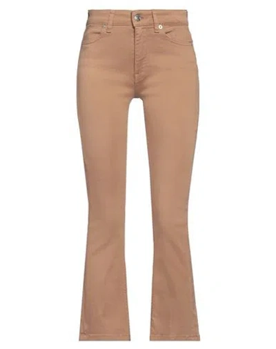 Vicolo Woman Jeans Camel Size Xs Cotton, Elastomultiester, Elastane In Beige