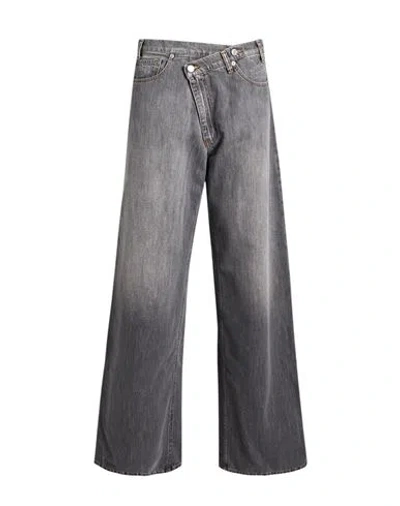 Vicolo Woman Jeans Grey Size L Cotton In Black