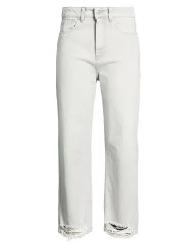 Vicolo Woman Jeans Grey Size M Cotton In White