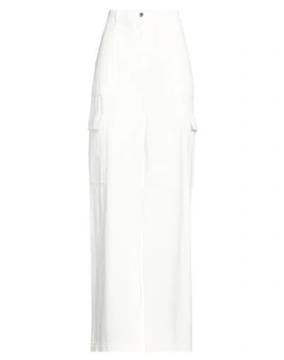Vicolo Woman Jeans Ivory Size M Cotton In White