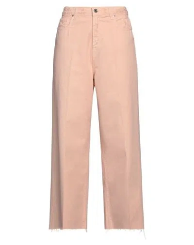 Vicolo Woman Jeans Light Pink Size L Cotton In Neutral