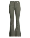 Vicolo Woman Jeans Military Green Size L Cotton, Elastomultiester, Elastane In Green